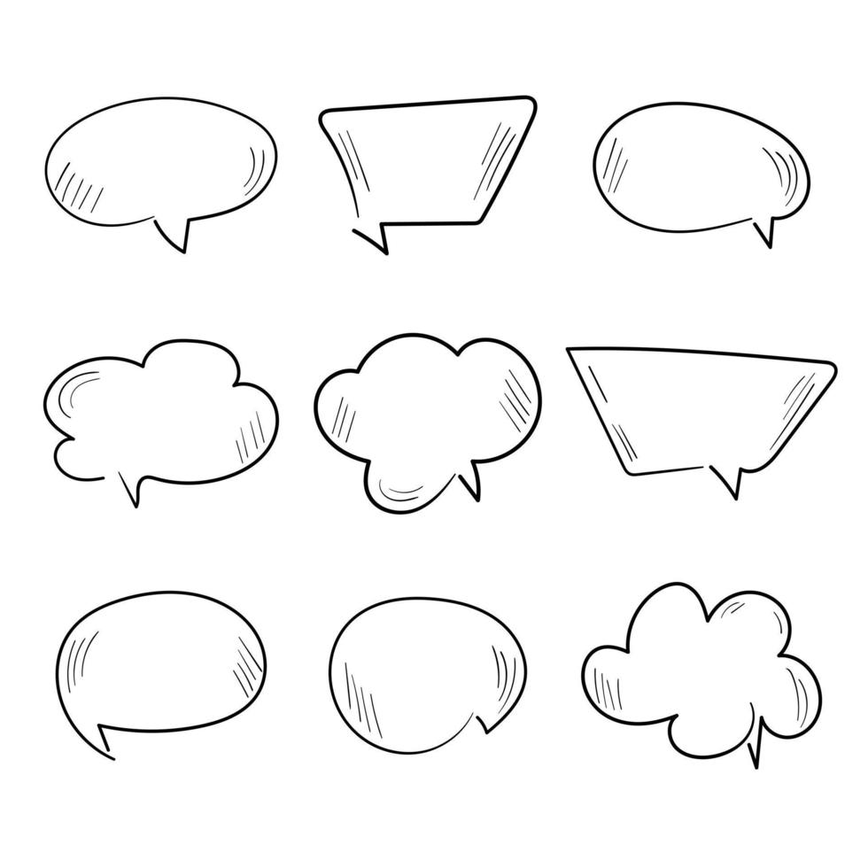 Blank dialog balloon for speech or conversation. Comic style hand drawn vector. Empty bubble illustration for text and message. vector