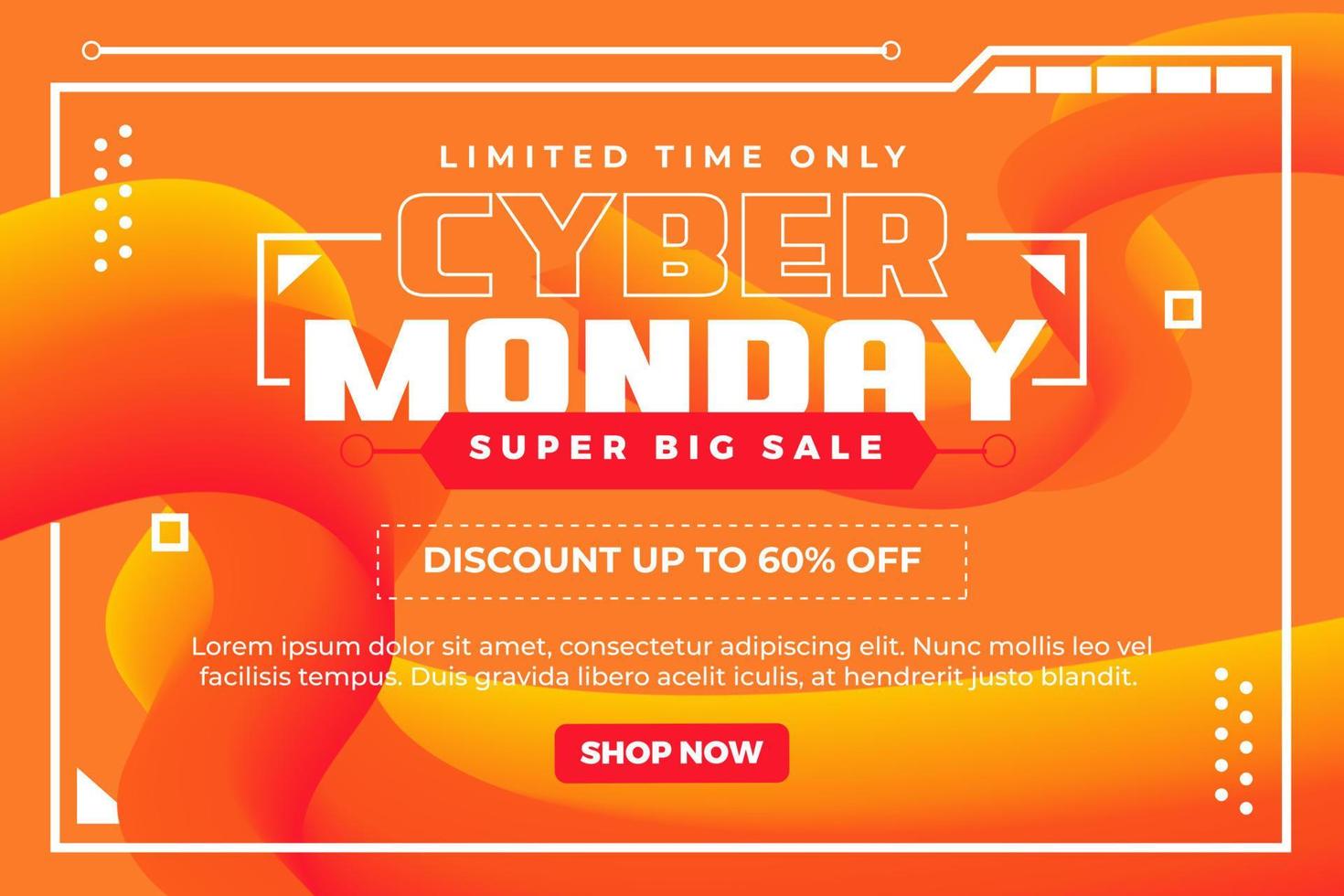 Cyber Monday background design template vector