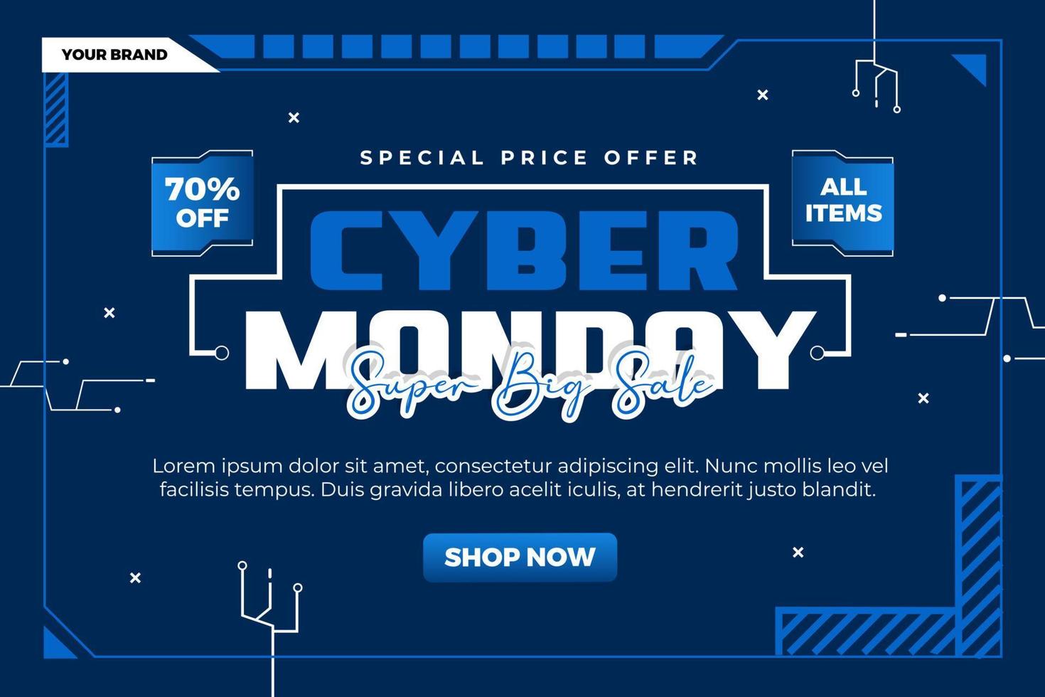 Cyber Monday background design template vector
