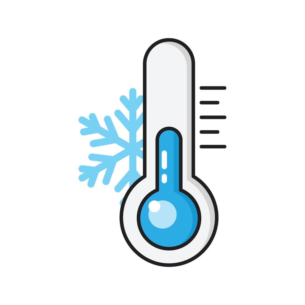 ilustración de vector de temperatura de invierno en un fondo. símbolos de calidad premium. iconos vectoriales para concepto y diseño gráfico.