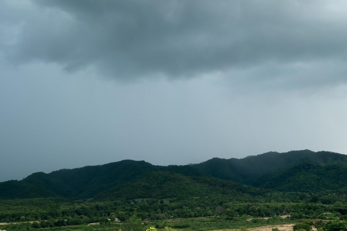 Mountain views and clouds that are about to rain, Beautiful mountain landscape photo