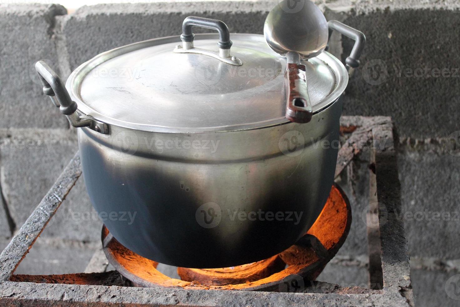 Old cooking pot stove photo