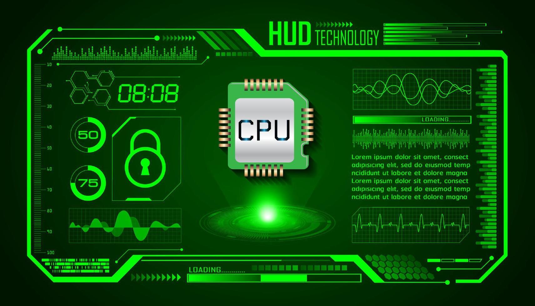 fondo de pantalla de tecnología hud moderna vector