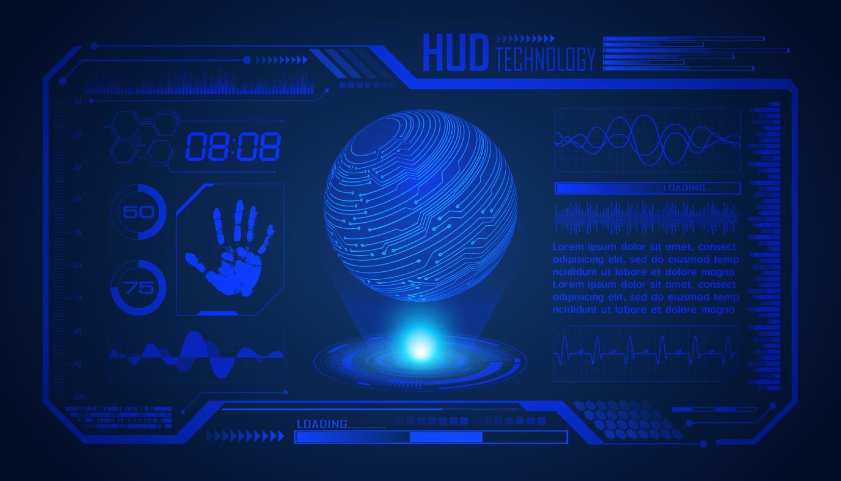 Modern HUD Technology Screen Background vector