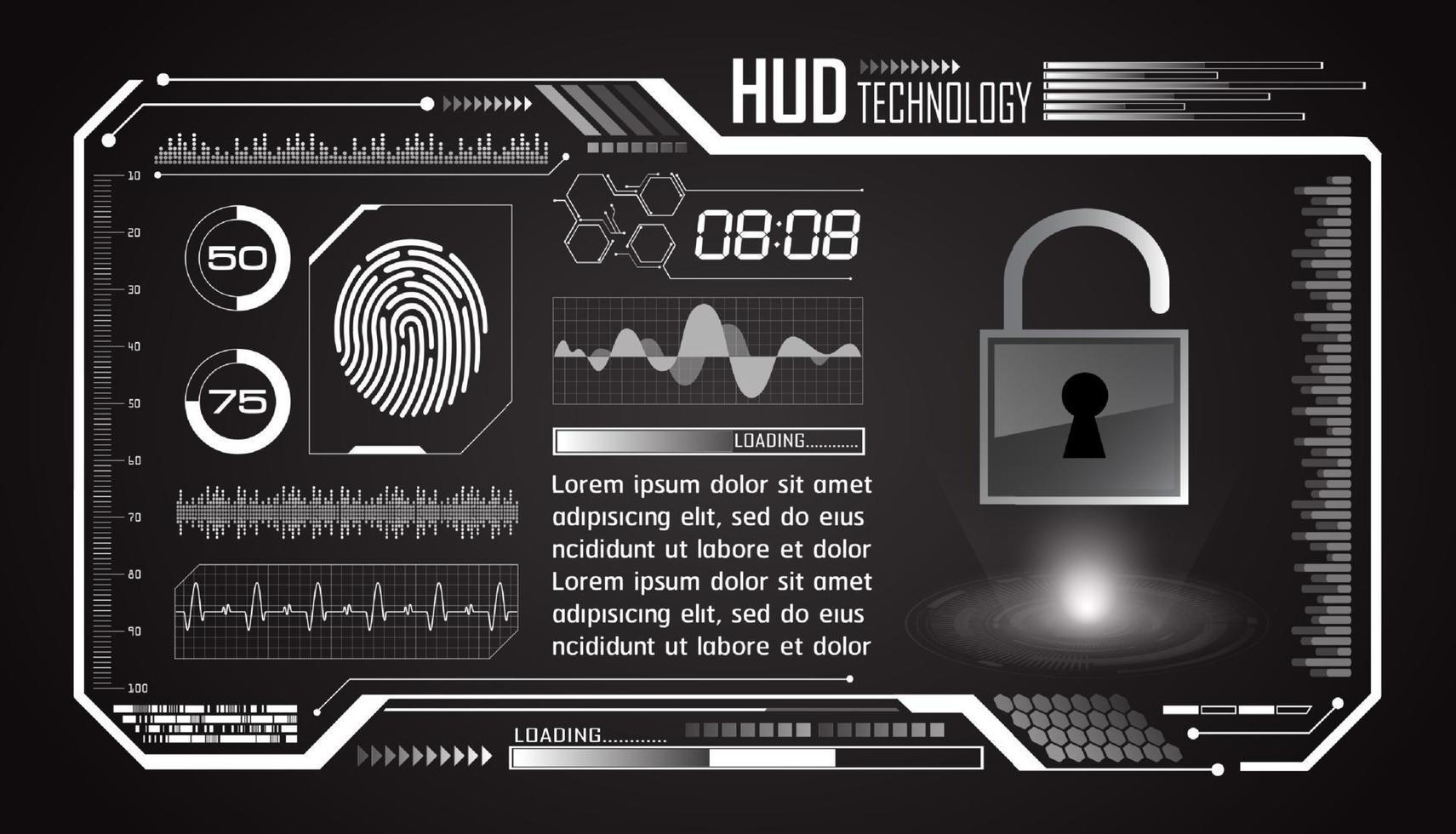 Modern HUD Technology Screen Background vector