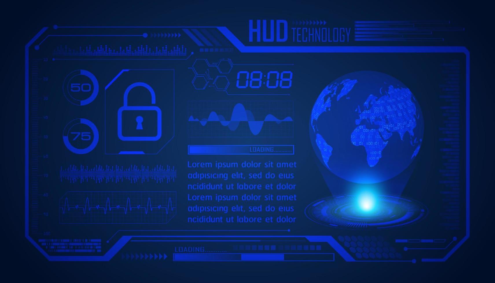 Modern HUD Technology Screen Background vector