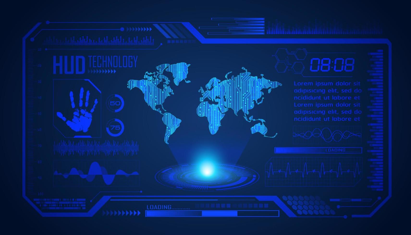 Modern HUD Technology Screen Background vector