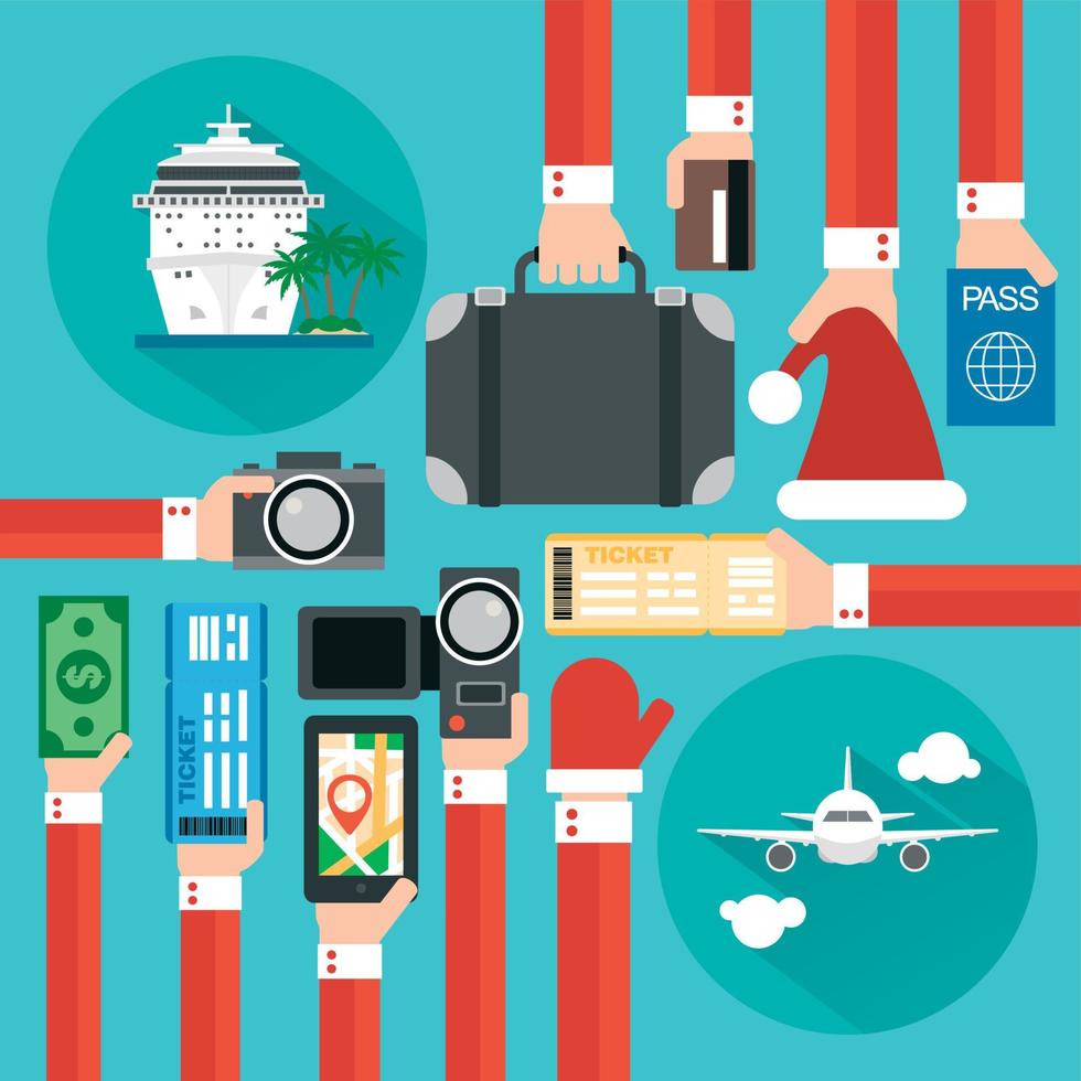 New Year Concept modern time to travel flat design vector