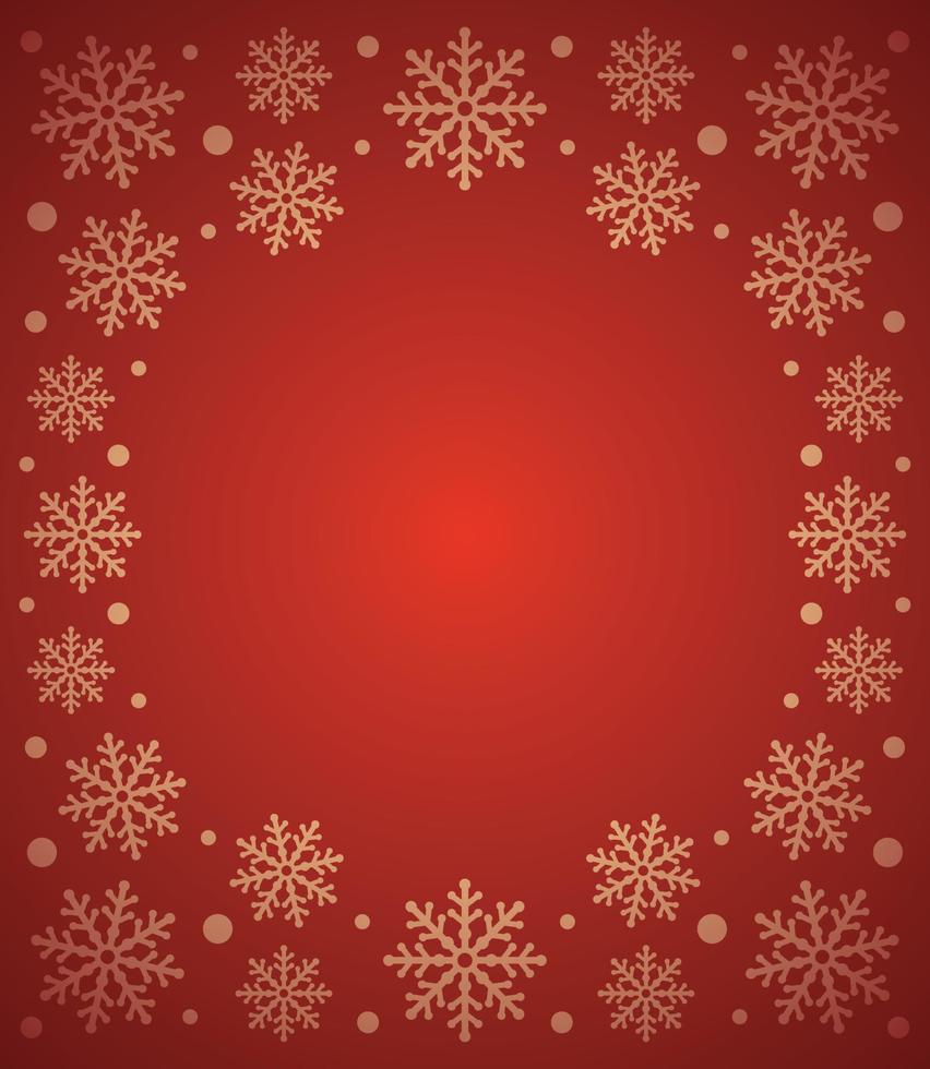 tarjeta de fondo de año nuevo con copo de nieve, rojo vector