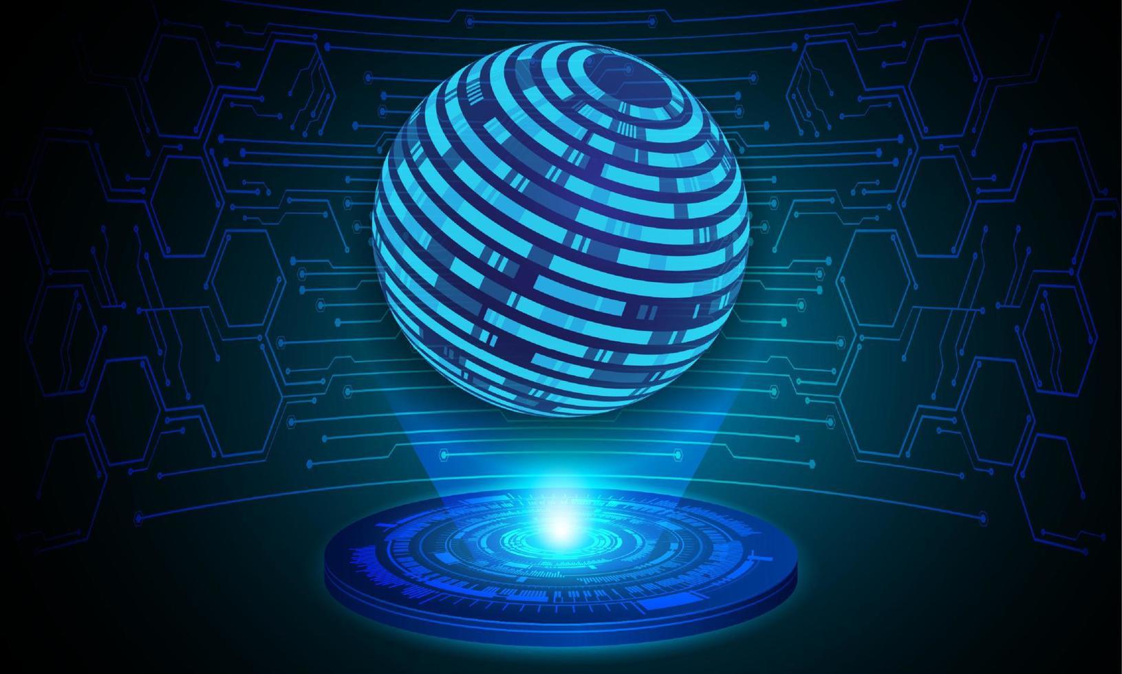 Modern Globe Holographic Projector on Technology Background vector