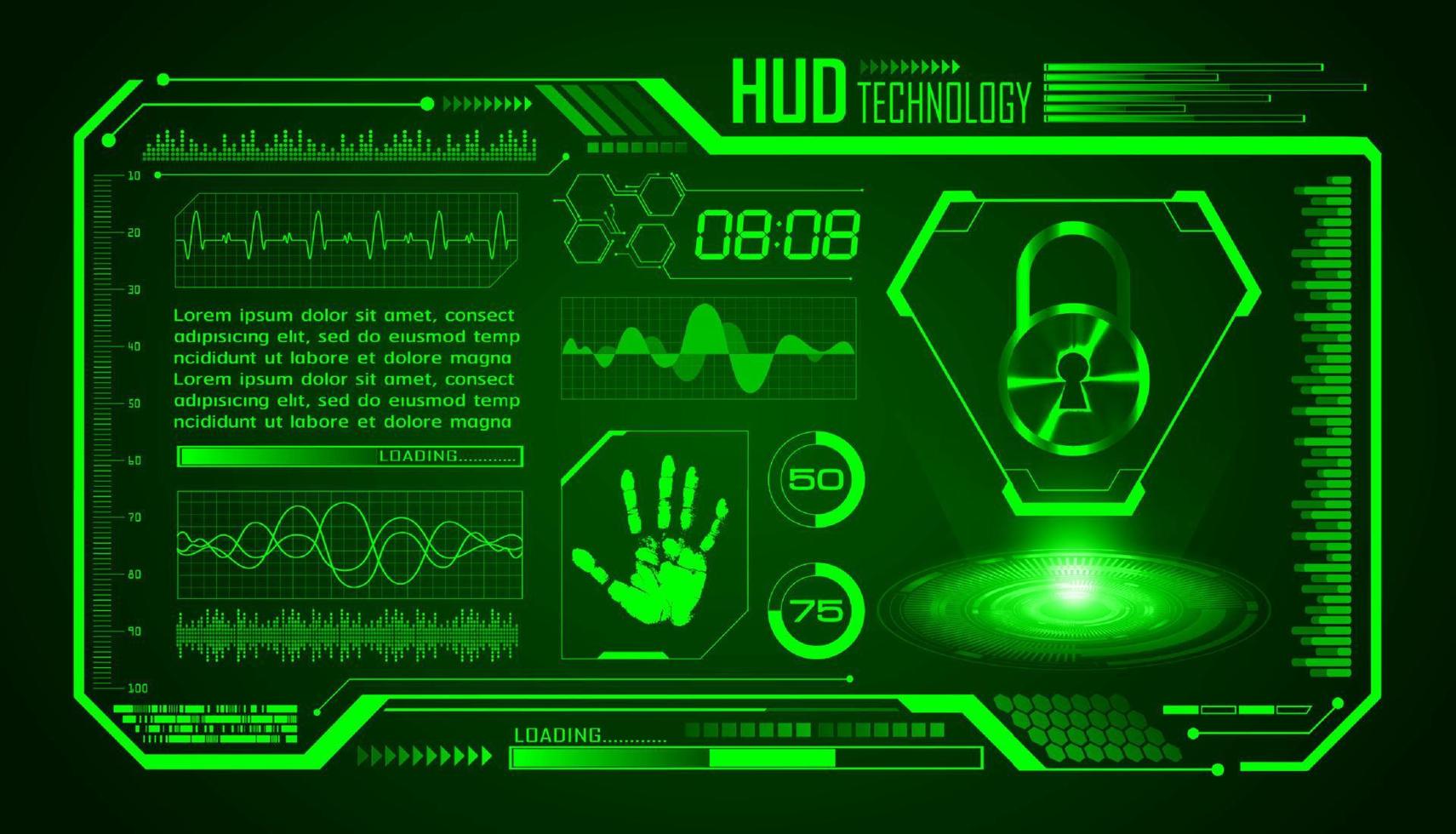 fondo de pantalla de tecnología hud moderna vector