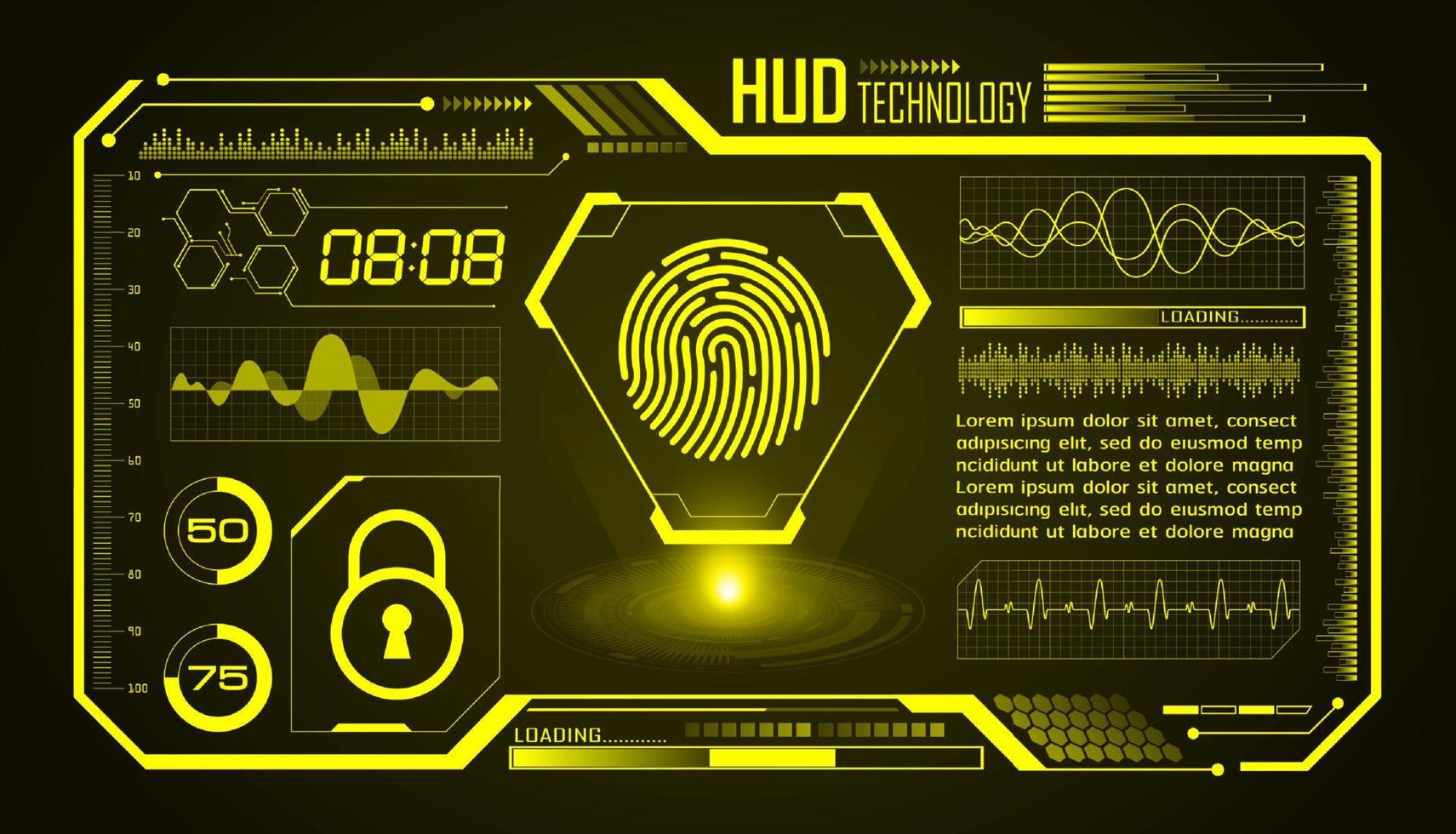 Modern HUD Technology Screen Background vector