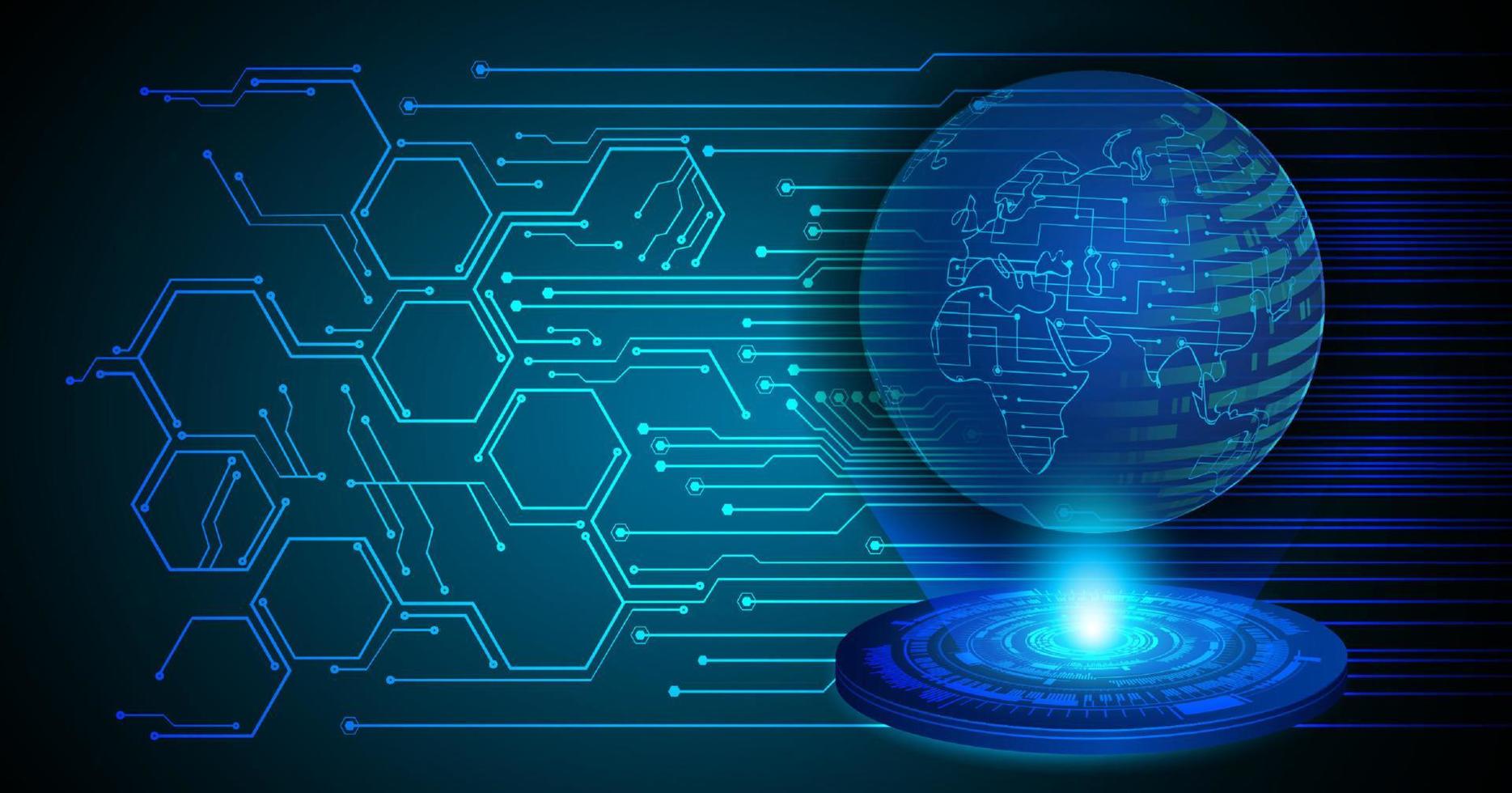 proyector holográfico de globo moderno sobre fondo de tecnología vector