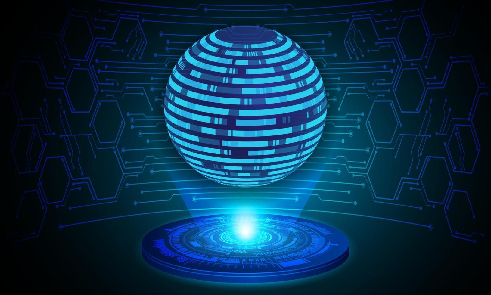 Modern Globe Holographic Projector on Technology Background vector