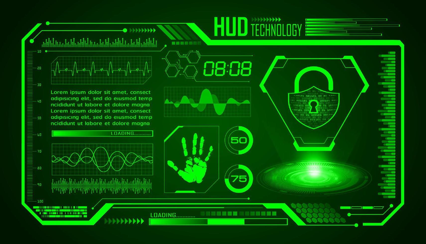 Modern HUD Technology Screen Background vector