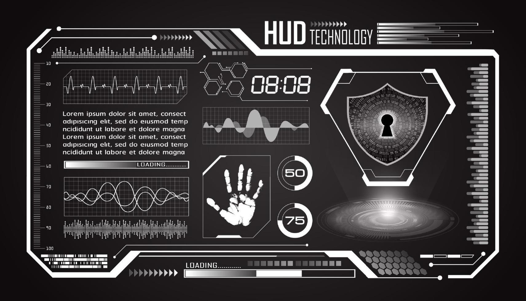 Modern HUD Technology Screen Background vector