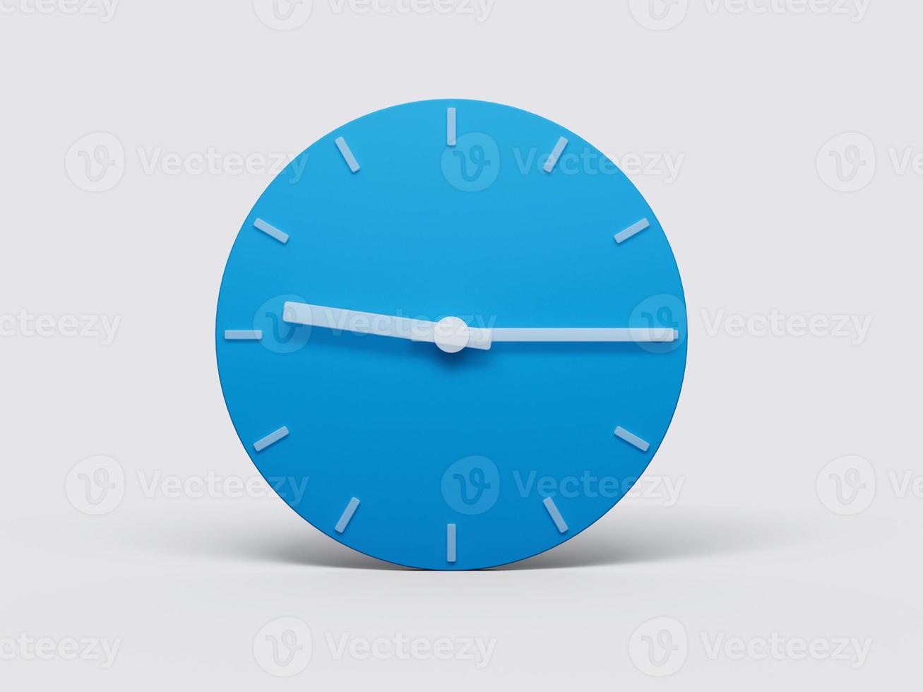 Minimal Clock time 9 15 o'clock or Nine fifteen on light pastel background 3d illustration photo