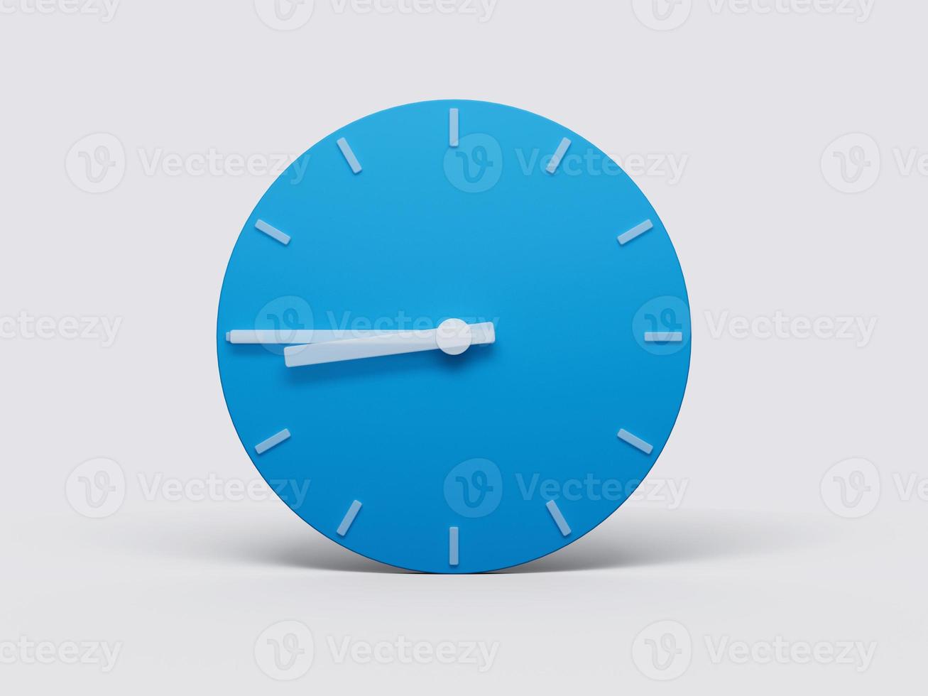 Minimal Clock time 8 45 o'clock or Eight Forty five on light pastel background 3d illustration photo