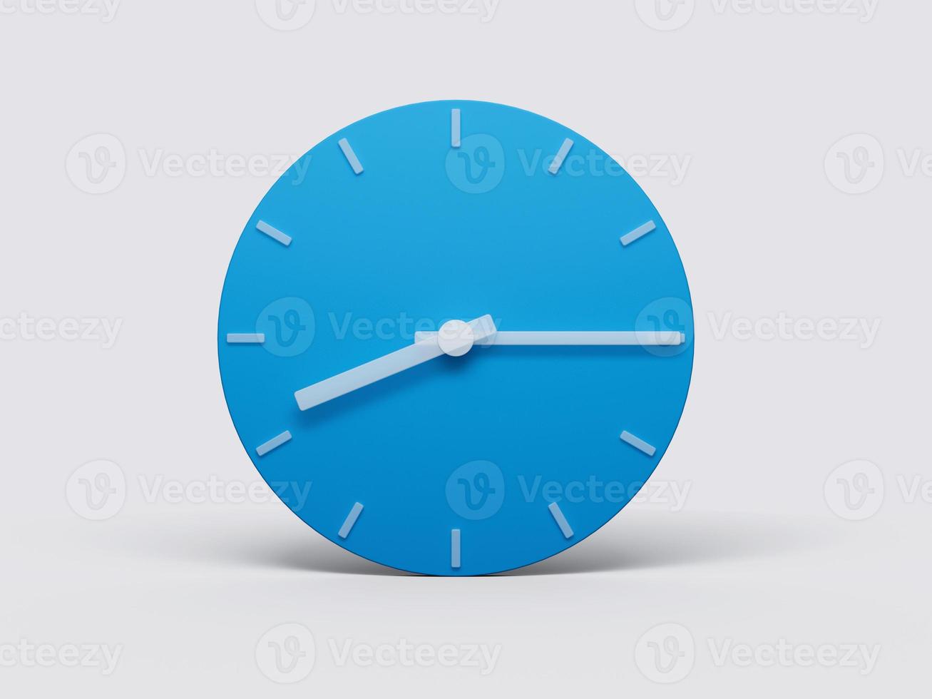 Minimal Clock time 8 15 o'clock or Eight Fifteen on light pastel background 3d illustration photo