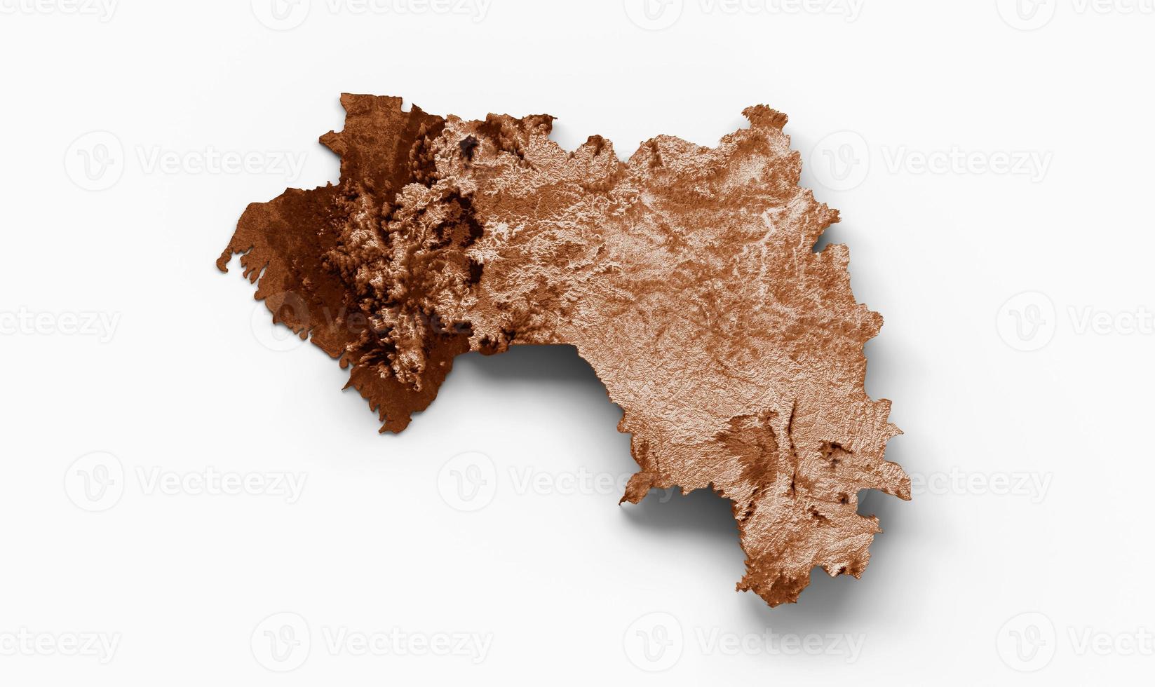 Map of Guinea in old style, brown graphics in a retro style Vintage Style. High detailed 3d illustration photo