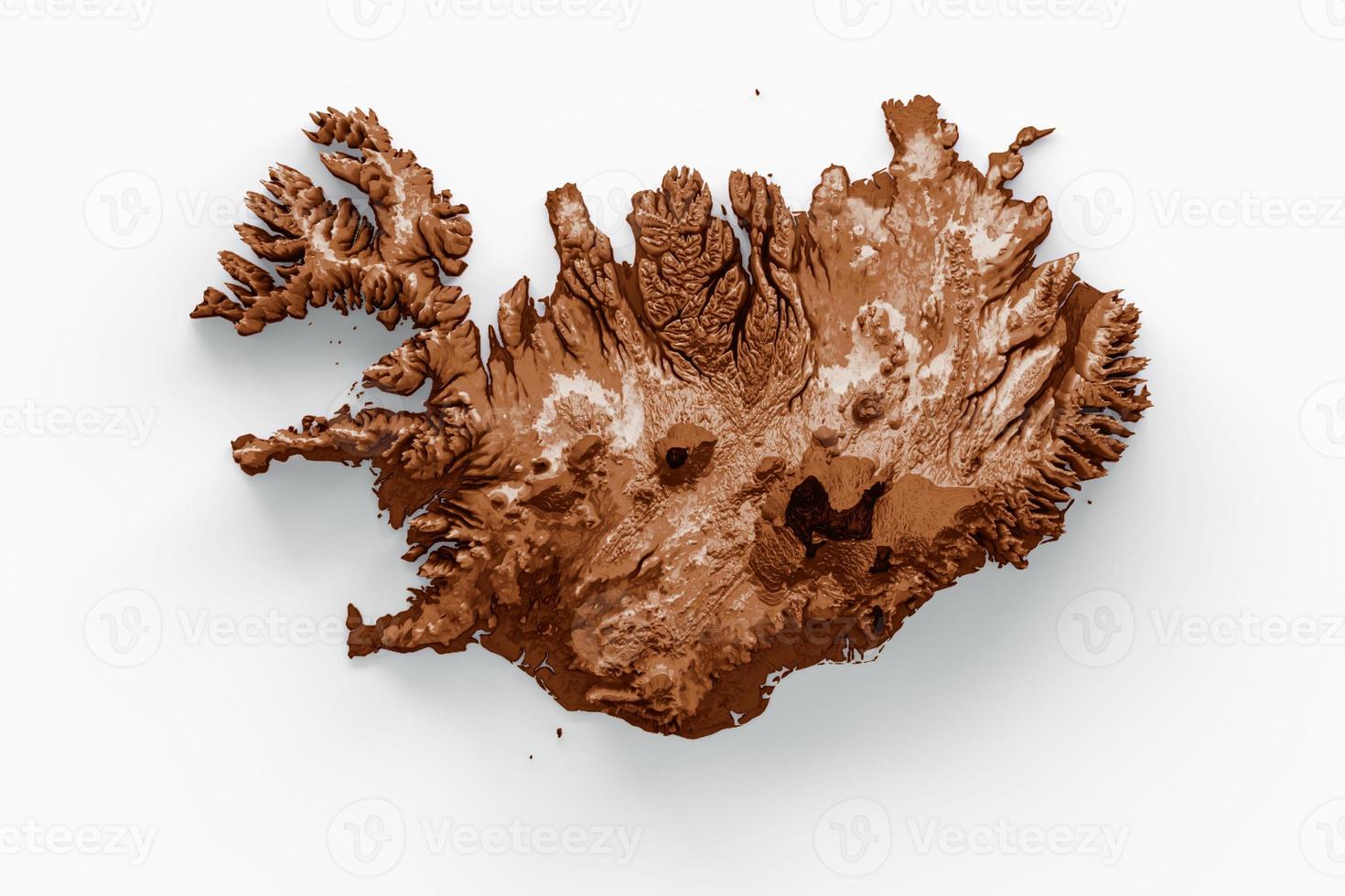Map of Iceland in old style, brown graphics in a retro style Vintage Style. High detailed 3d illustration photo