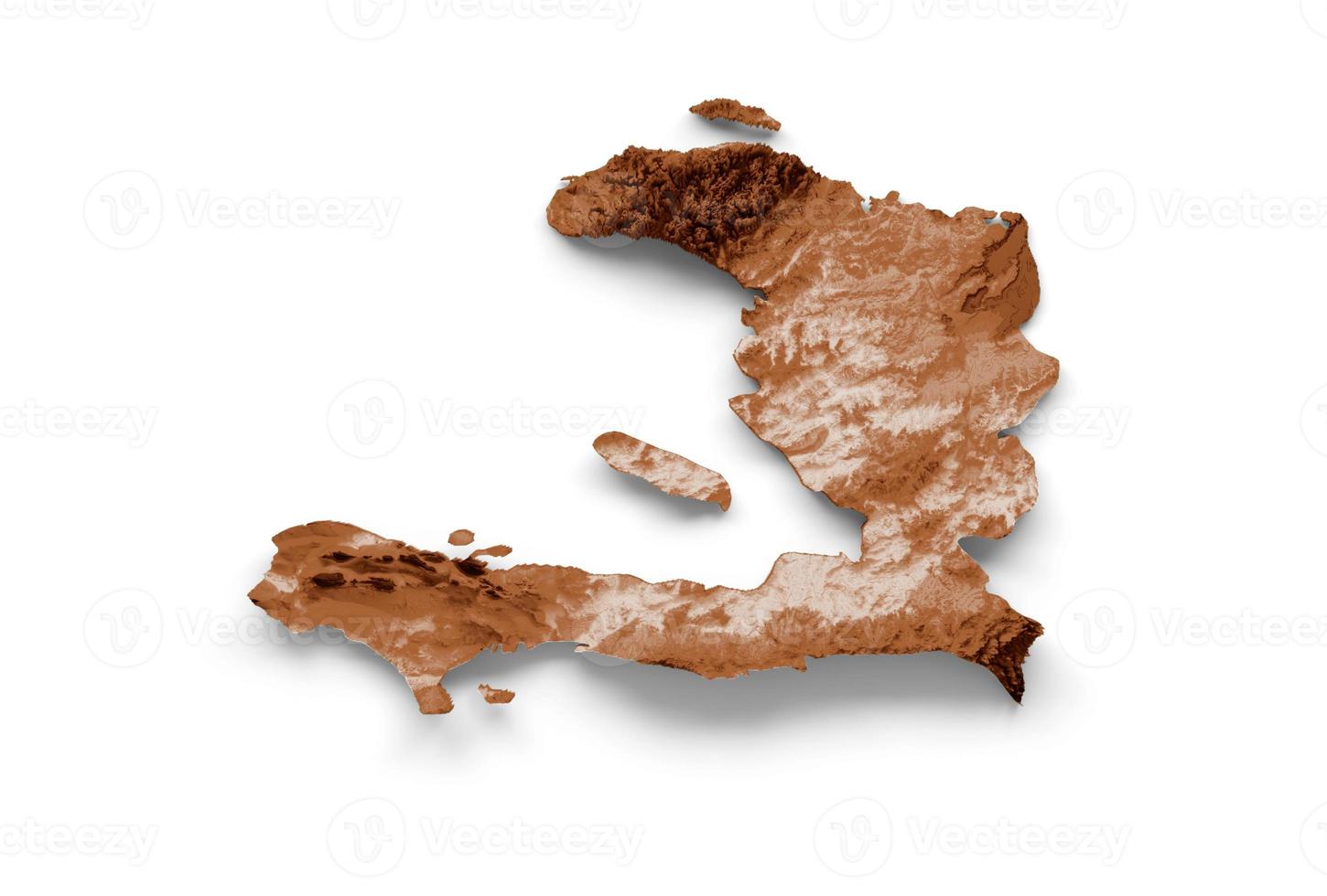 Map of Haiti in old style, brown graphics in a retro style Vintage Style. High detailed 3d illustration photo