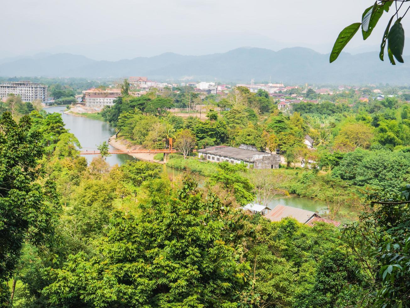 Beautiful scenery view on Tham Chang cave Vangvieng City Laos.Vangvieng City The famous holiday destination town in Lao. photo