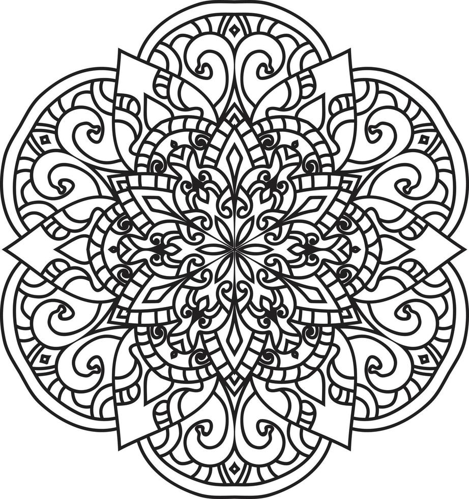 mandala de flores circulares vector