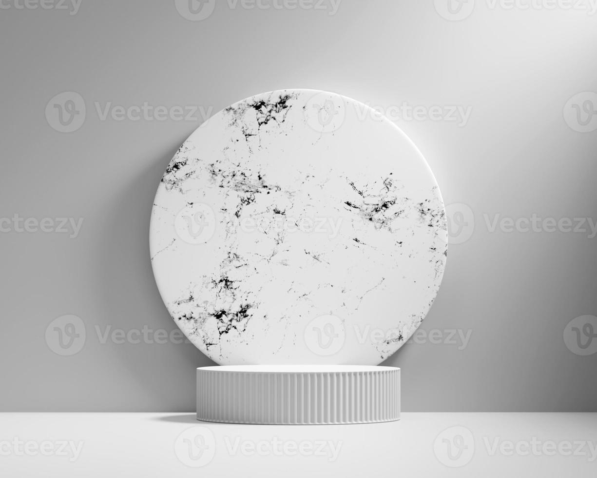 Abstract Minimal Modern White Podium Platform For Product Display Showcase 3D Rendering photo
