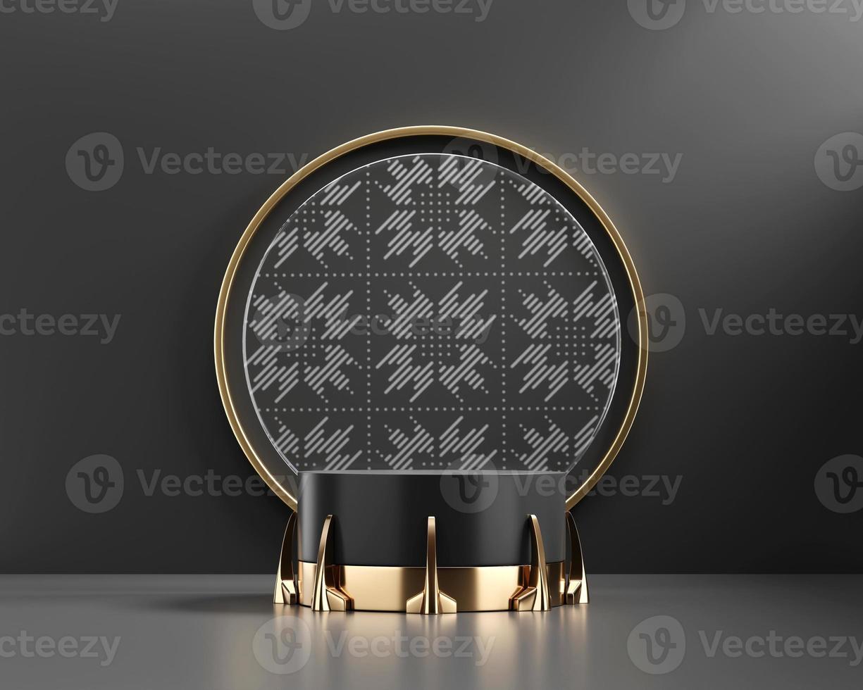 3D rendering abstract luxury gold platform podium product presentation backdrop photo