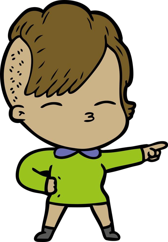 Vector woman character in cartoon style