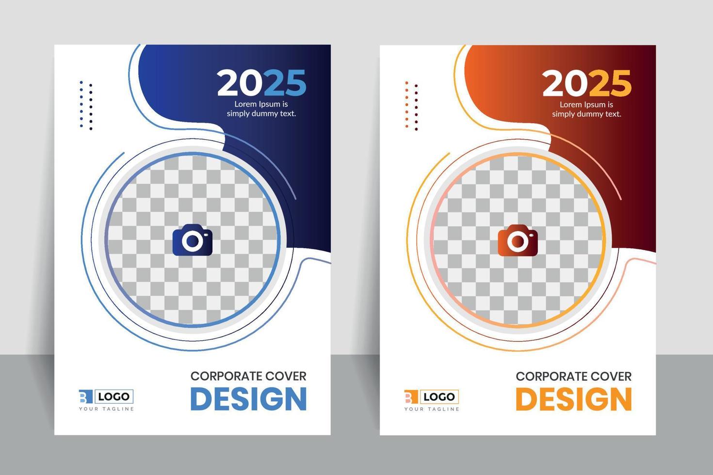 Cover design for corporate company, brochure, booklet, creative, unique, magazine, flyer, two new concept with color combination. vector