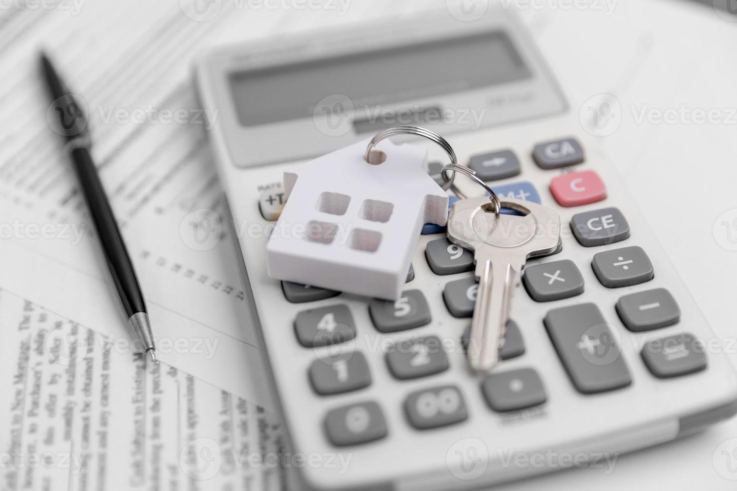 house property mortgage with cash money dollar bill on table concept of business finance, saving for buy home, investment loan, american currency, sale estate, bank payment, sell-rent real estate photo