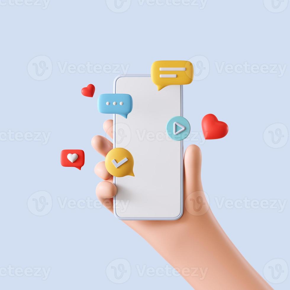 3d rendering SNS, Social media service, influencer background photo