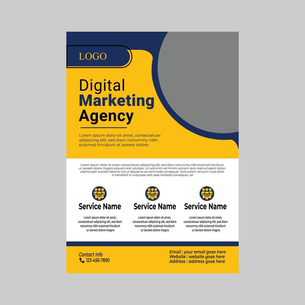 Modern digital marketing agency flyer template vector