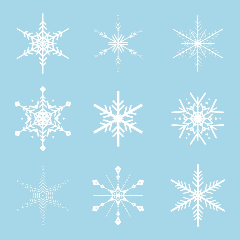 colección de copos de nieve de navidad vector