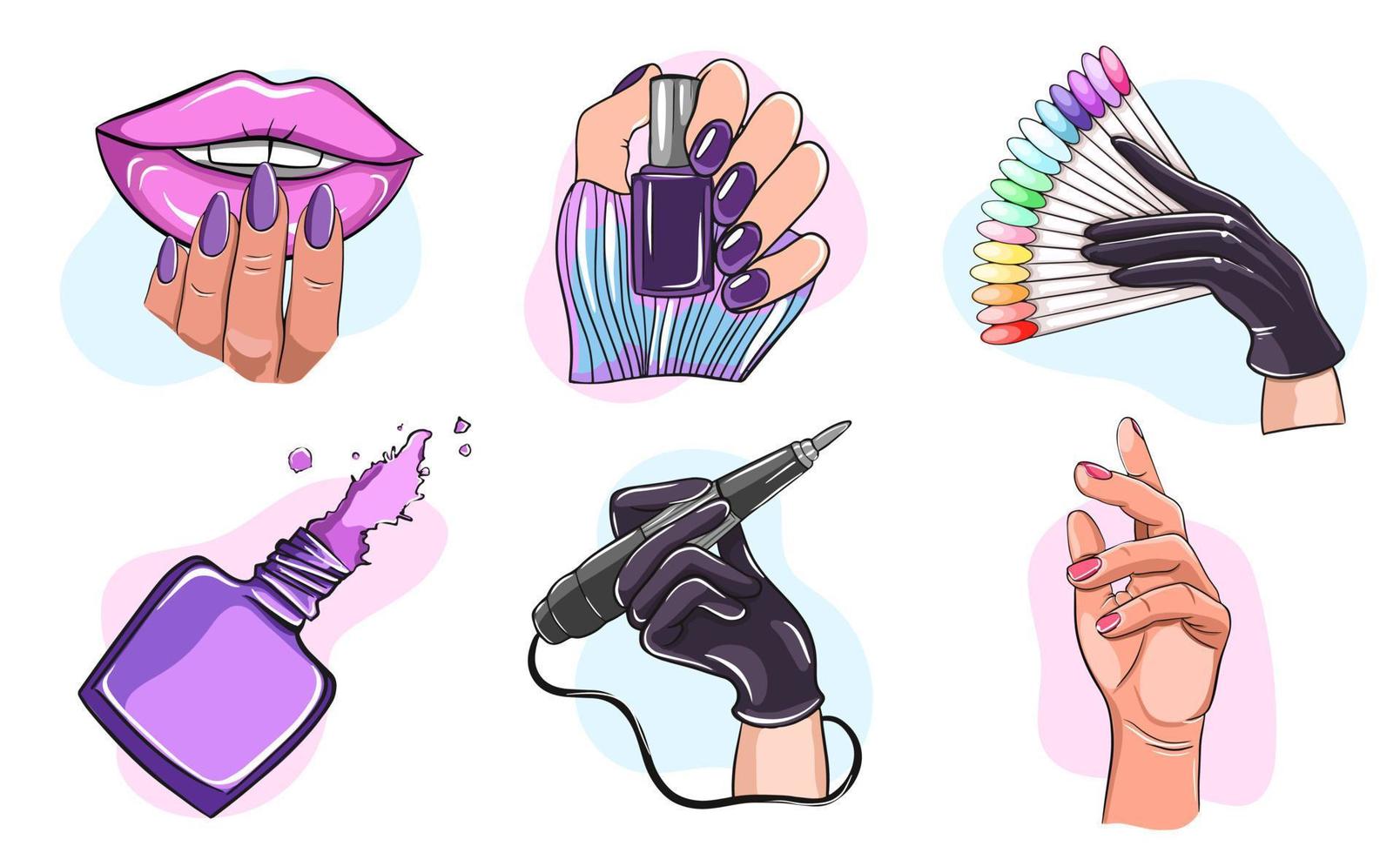 Ilustración de vector de concepto de uñas y manicura