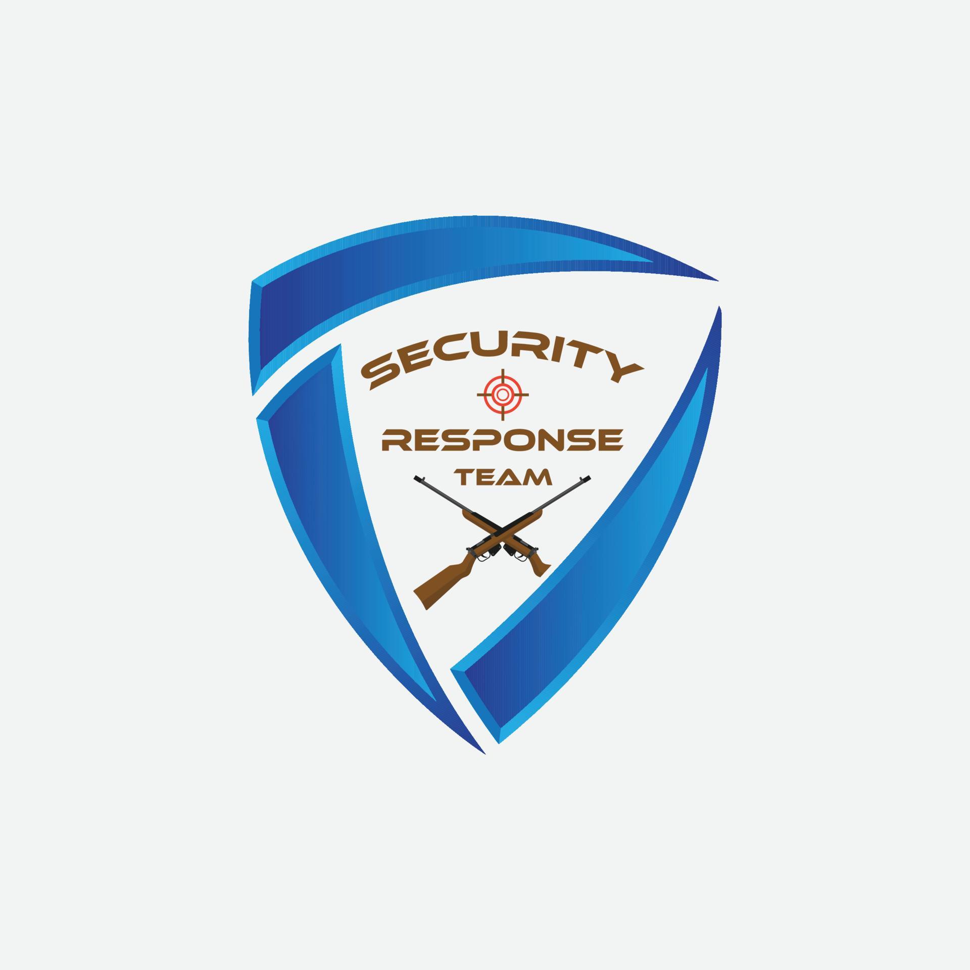 Security Response Team Logo Design Template With Modern Shield. Security company logo ready to