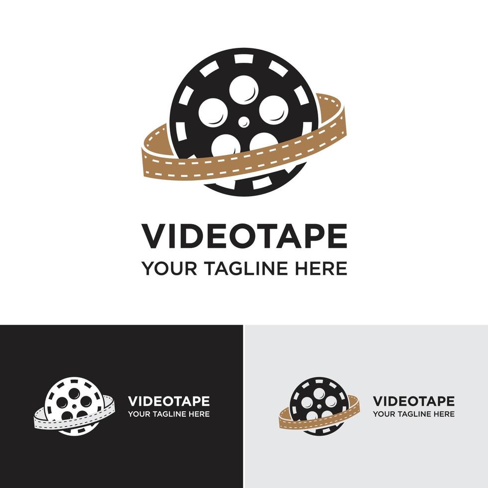 plantilla de diseño de logotipo de cinta de vídeo: logotipo de película, película, cine y vector de logotipo de película rápida.