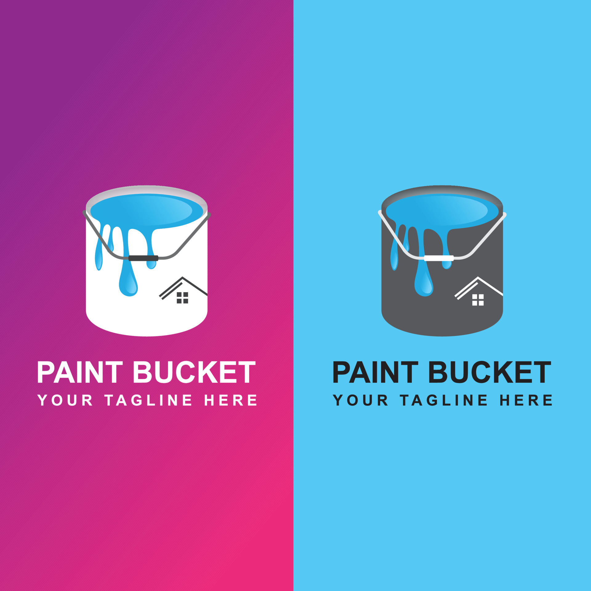 Paint Bucket Logo Design Templatea bucket, a can of paint, glue