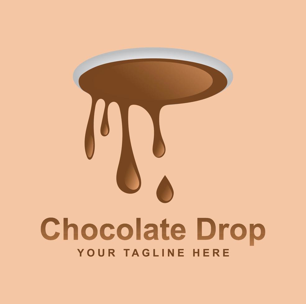 Chocolate Drop Logo Design Template. vector