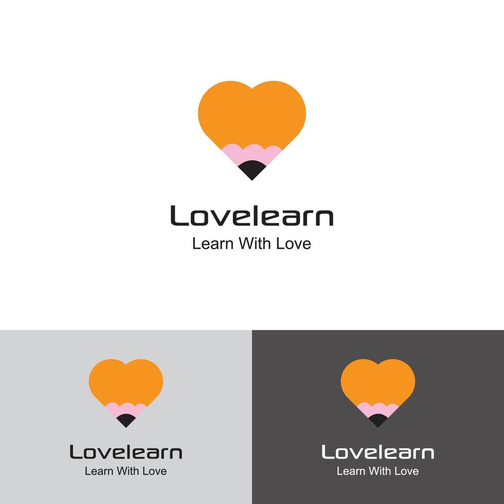 love Learn Logo Design Template. vector