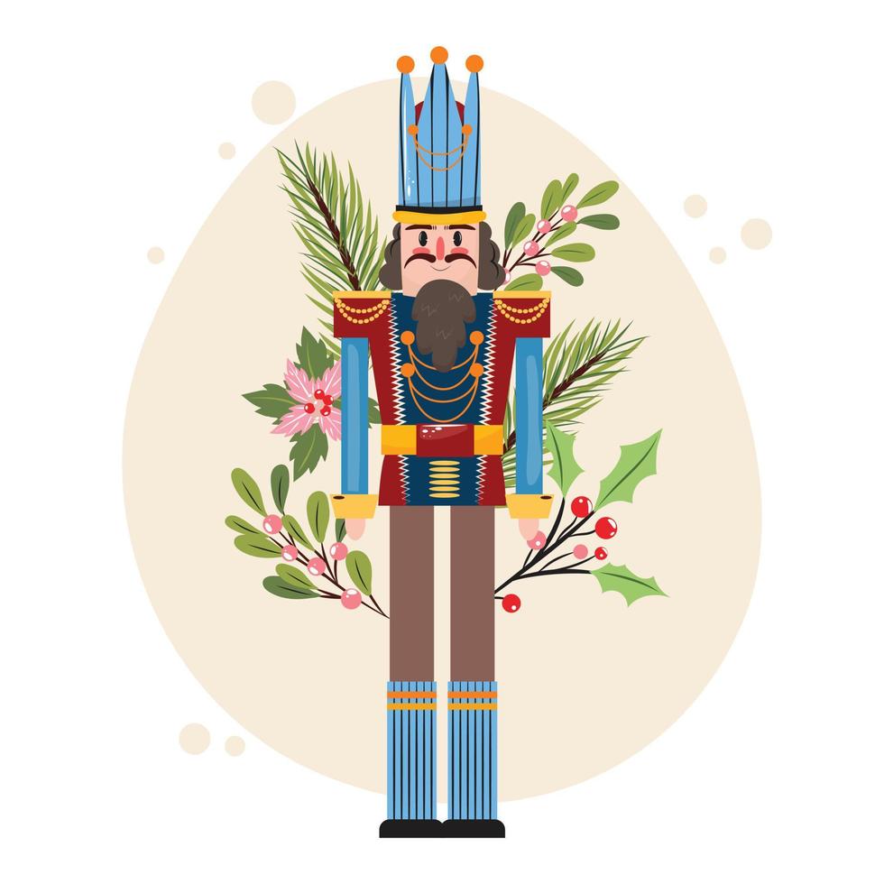 lindo cascanueces de navidad vintage en decoraciones navideñas para tarjetas, invitaciones, pancartas y proyectos de diseño. diseño de ilustración vectorial vector