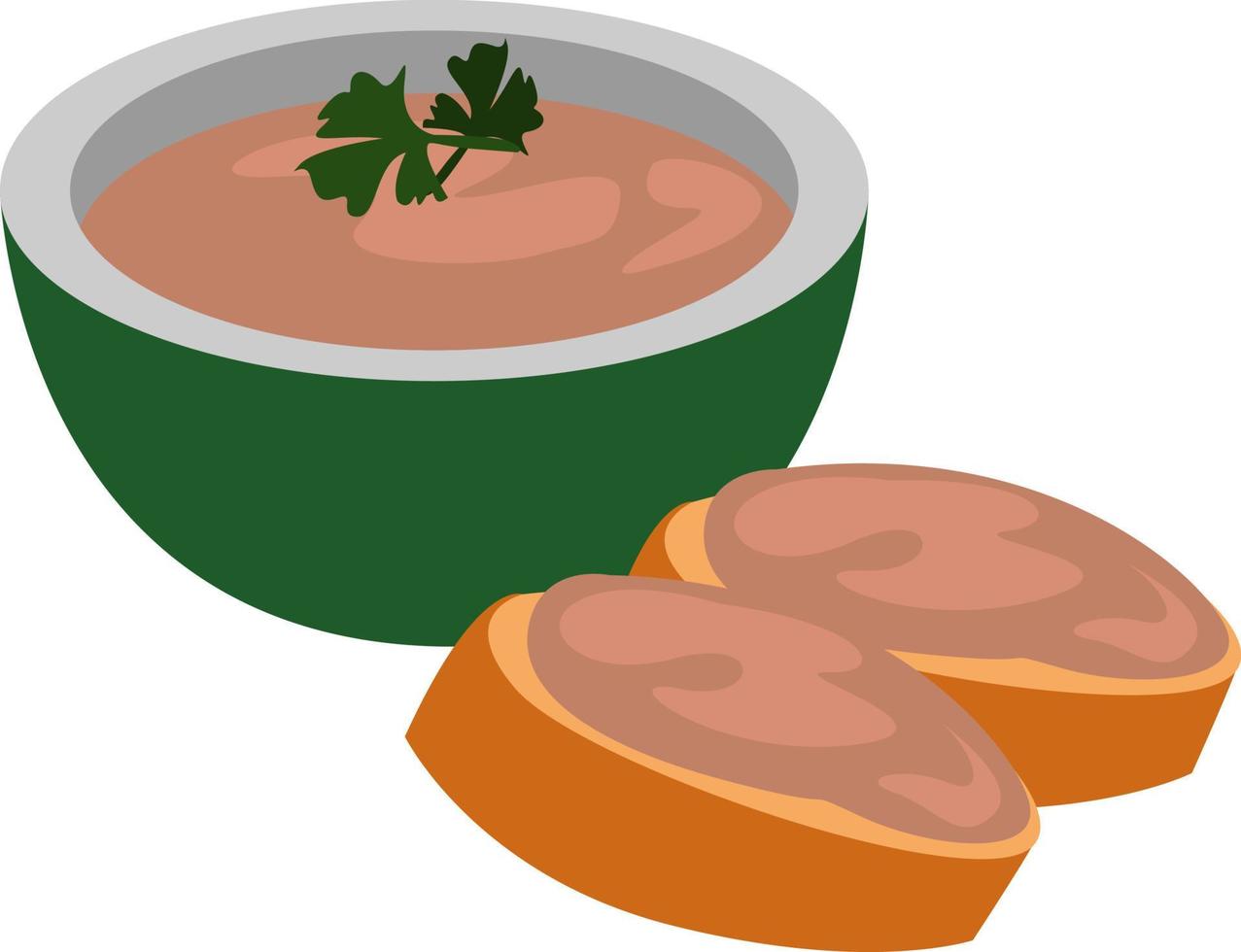 Delicious pate, illustration, vector on white background.