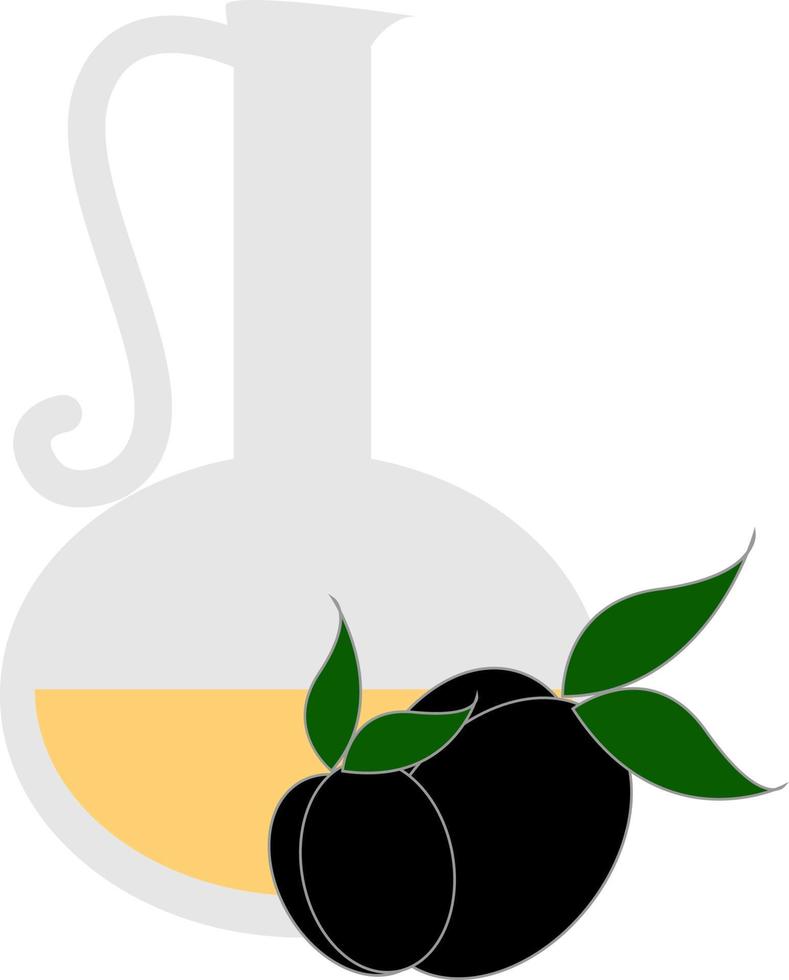 Olive oil, illustration, vector on white background