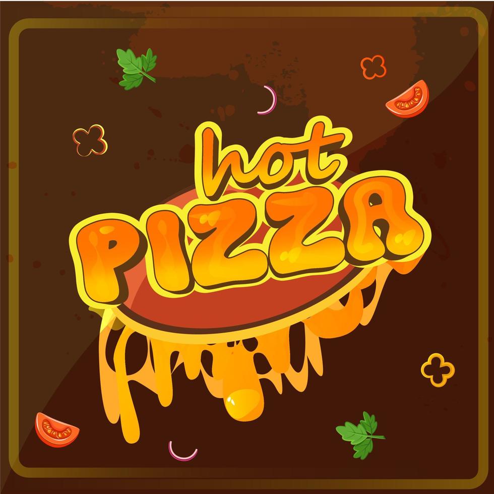 hot pizza social media post template. pizza vector banner design for fast food social media post