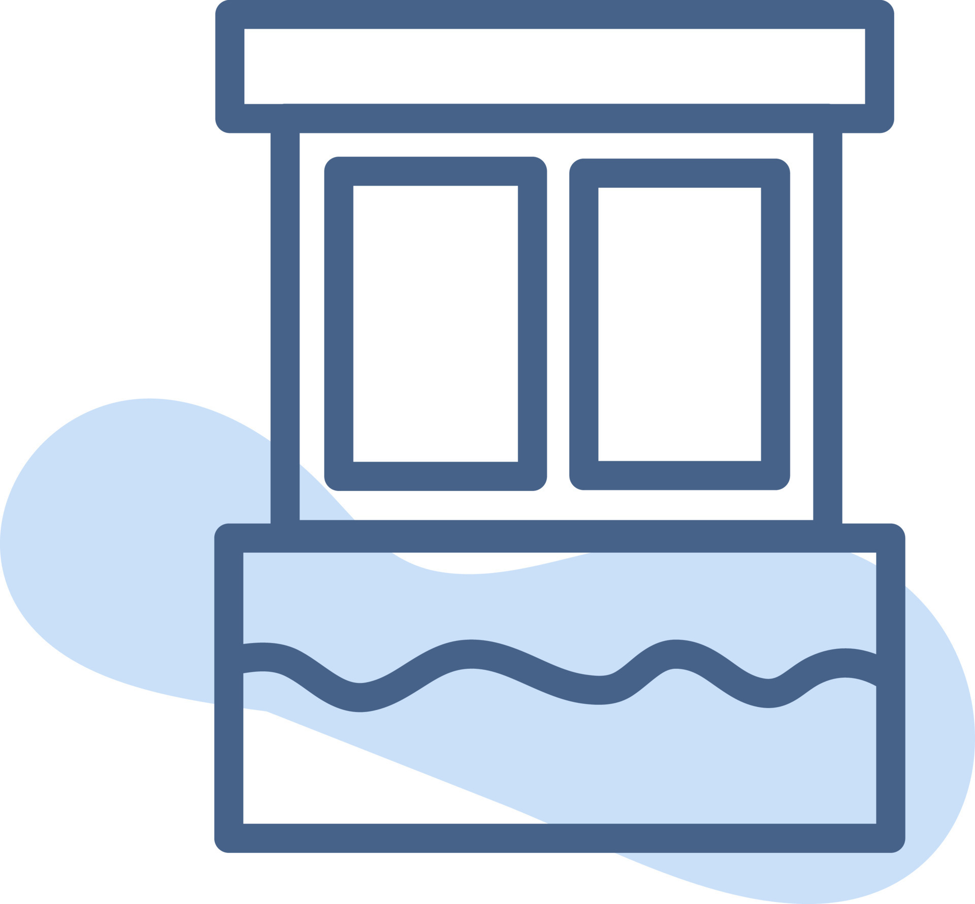 Swimming pool ticket booth, illustration, vector on a white background