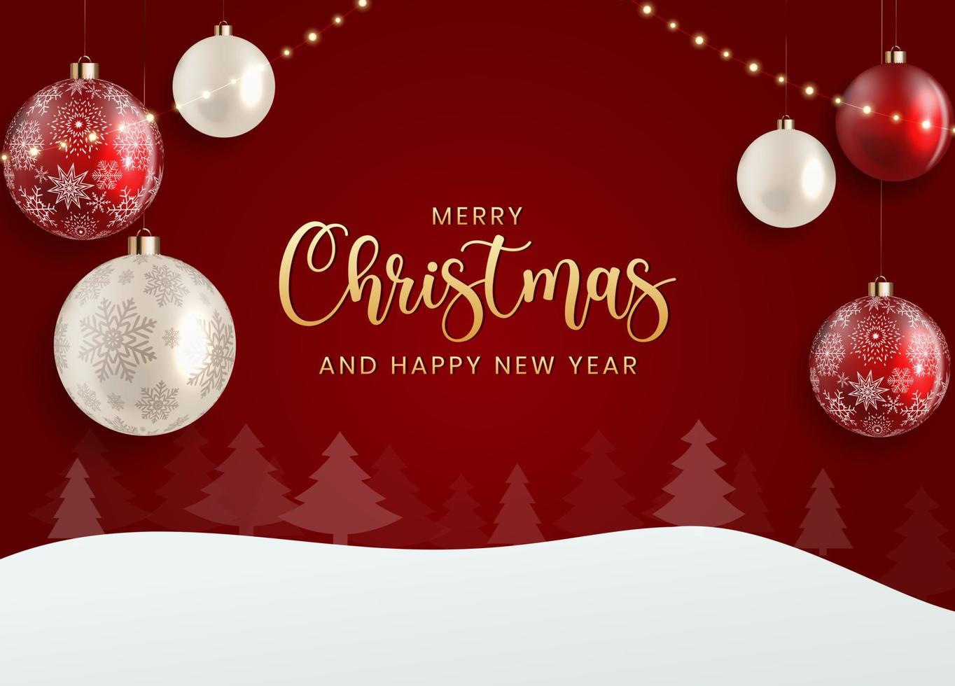 Merry Christmas and Happy New Year Holiday Background. Vector Illustration