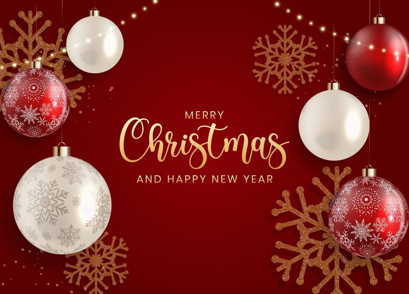 Merry Christmas and Happy New Year Holiday Background. Vector Illustration
