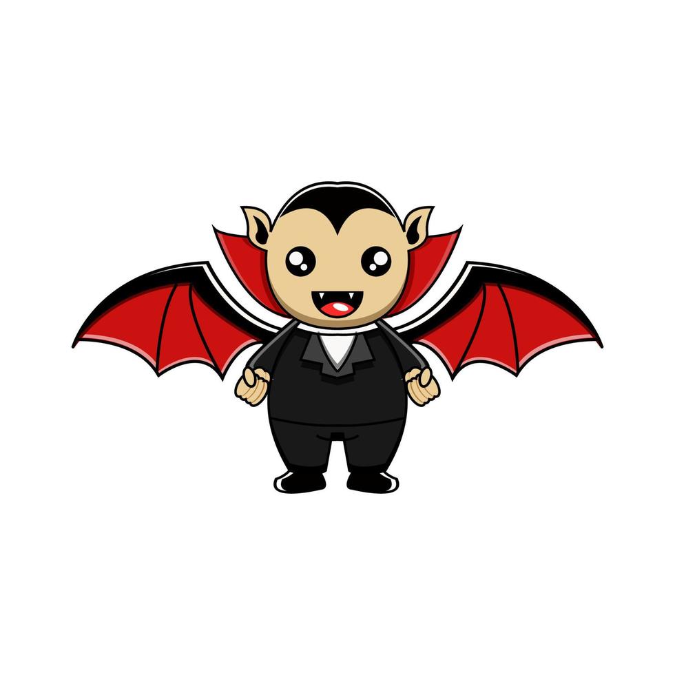 cute vector halloween dracula with wings